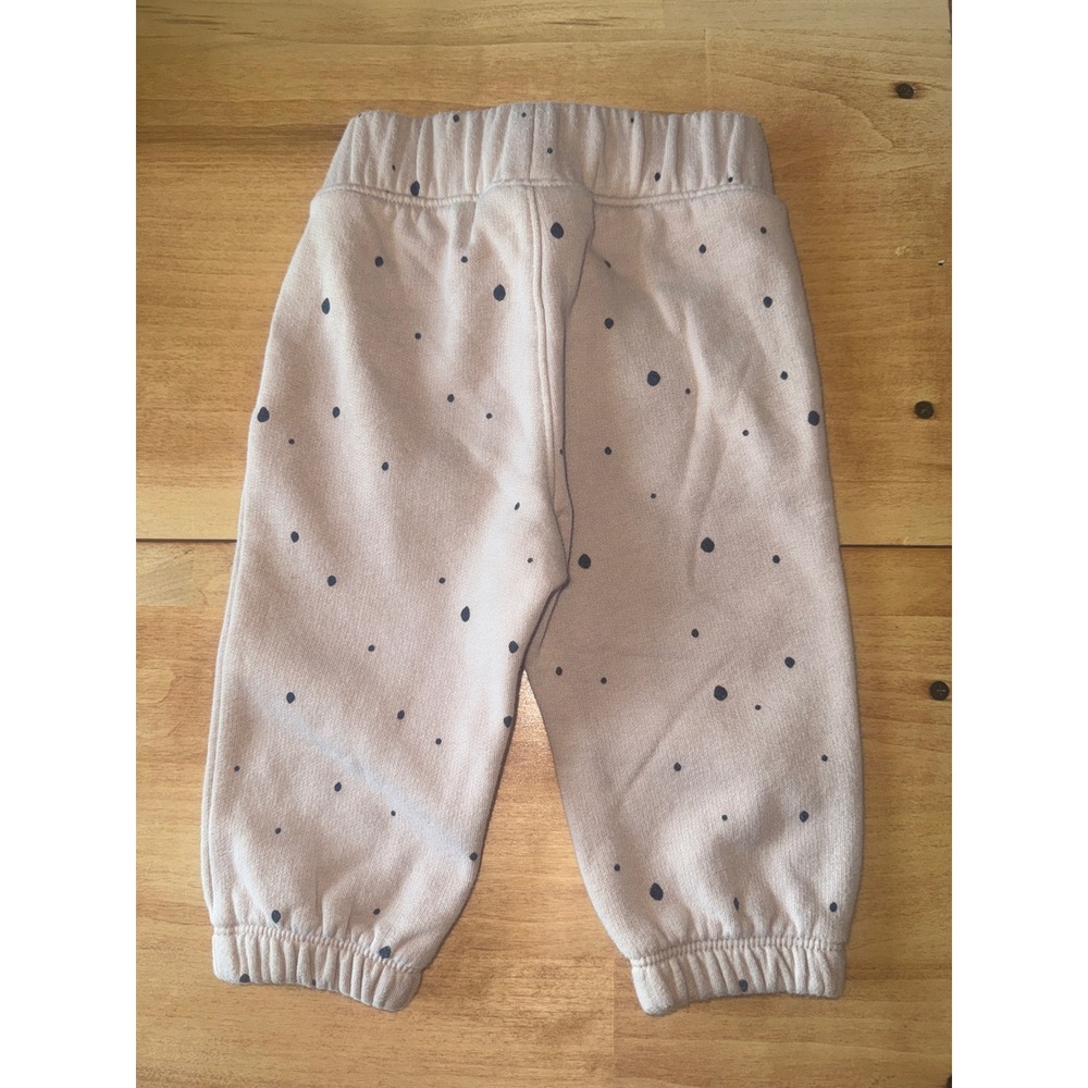 Cat Jack Toddler Girls Sweatpants Tan Dot Print Elastic Waist Joggers 12M - Picture 3 of 3